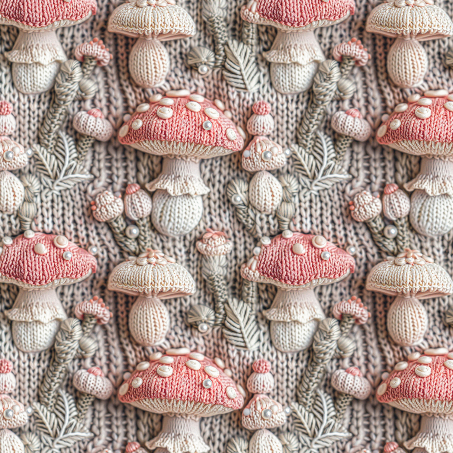 Knitted mushrooms 01