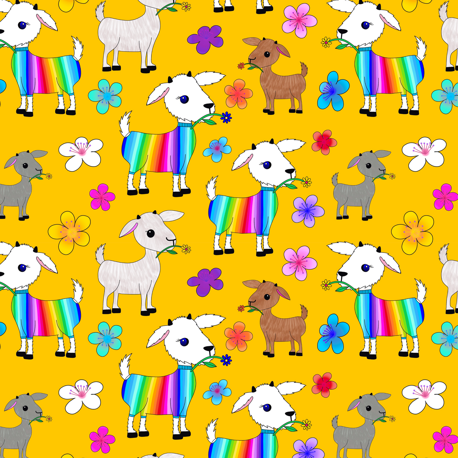 Rainbow goats