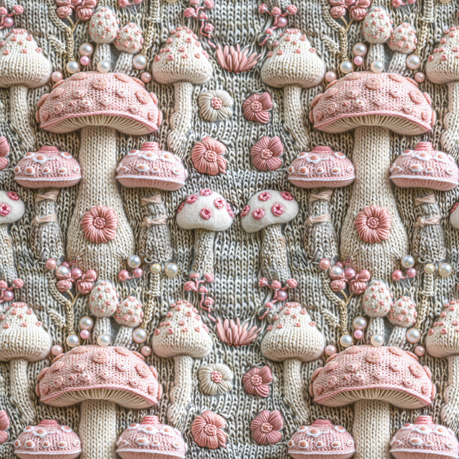 Knitted mushrooms 03