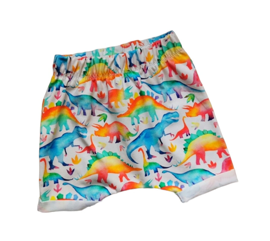 Rainbow dinosaurs harem shorts