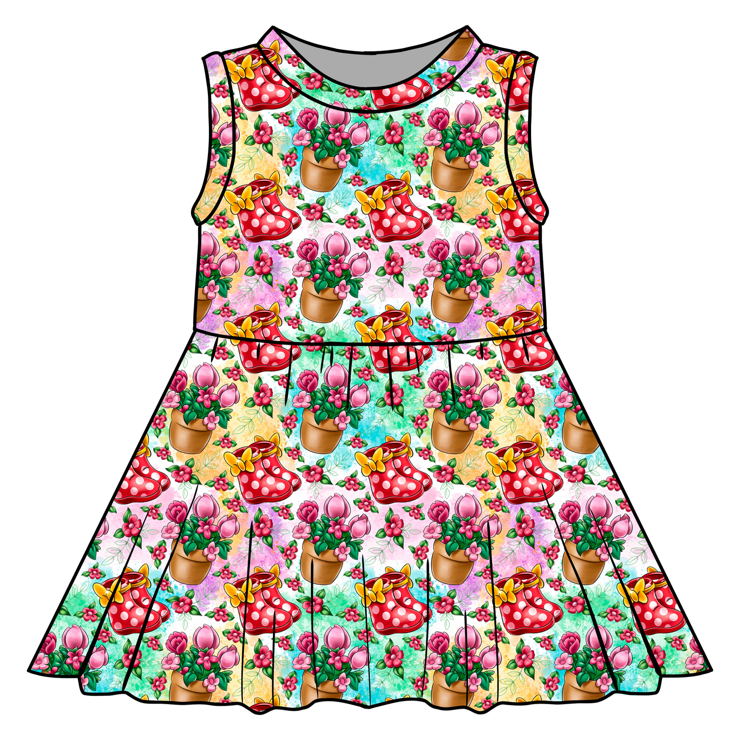 Skater dress - short sleeves, long sleeves, sleeveless